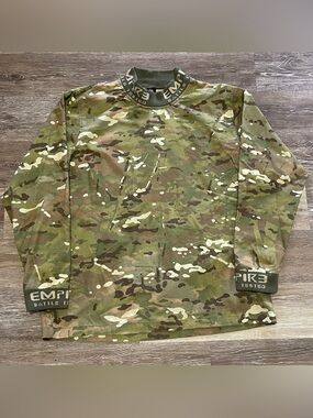 Empire Battle Tested Combat Paintball Jersey Size XL - 2XL Green Brown Camo L/S